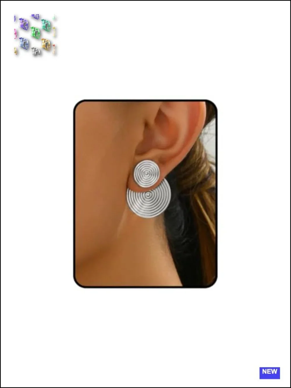 Gold Spiral Statement Drop Earrings Geometric Double Disc Dangle Hypoallergenic